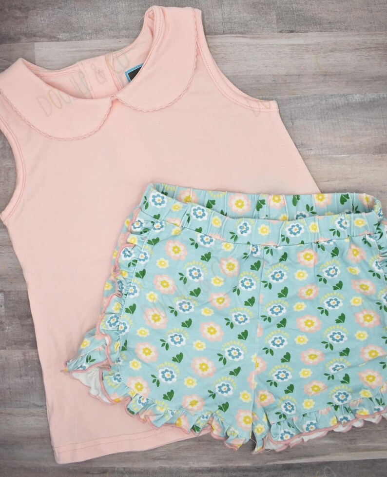Girl Personalized Spring Short Set Boutique Girl Short Set Toddler Girl Initial Set Monogram Summer Short Set Summer Vacation Clothing