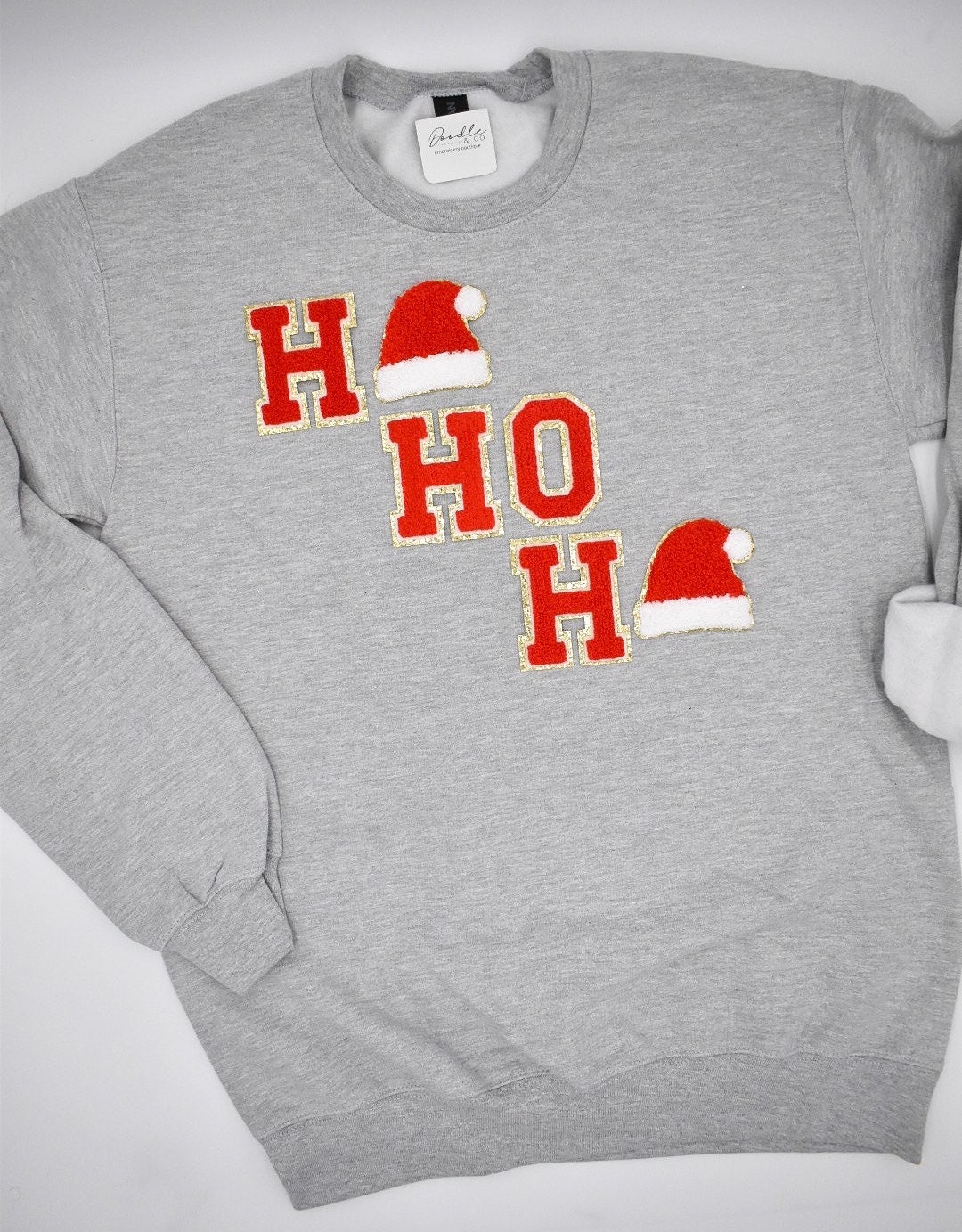 Fiery Red HO HO HO Sequined Santa Claus Sweatshirt main image 1