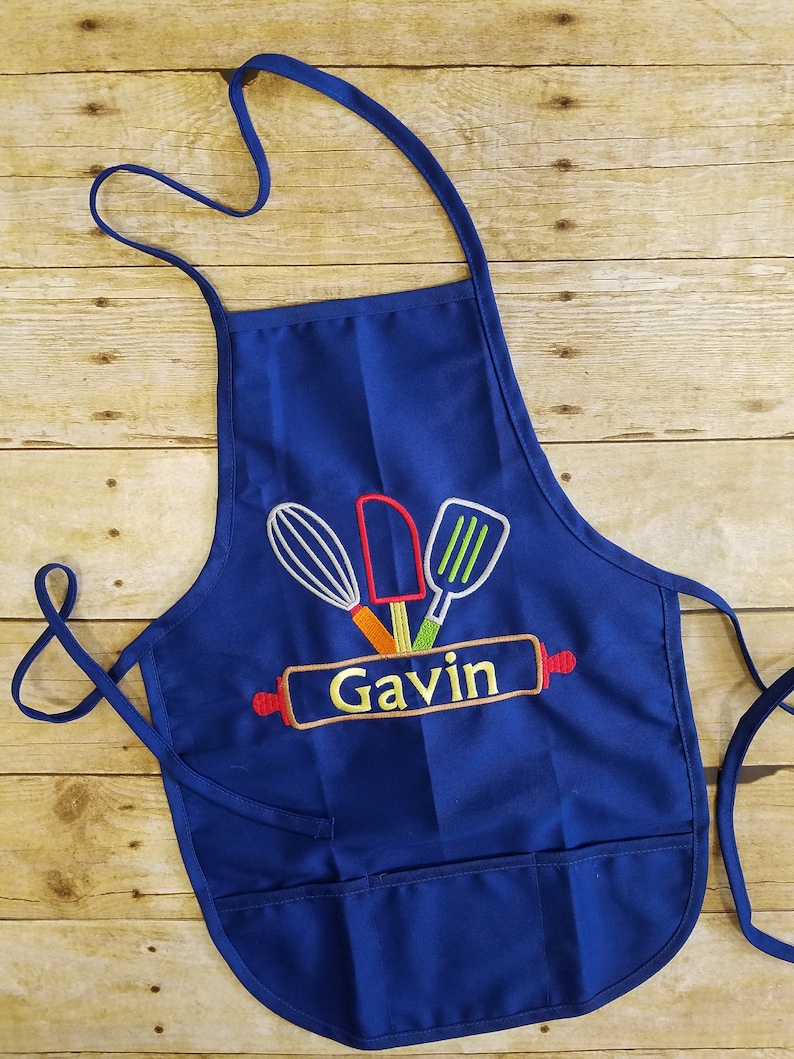 Custom Kids Apron Boy Personalized Apron Kids Baking Apron Etsy