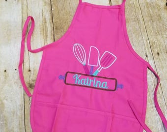 Kids personalized apron, child apron, kids Valentine apron, personalized apron, boy apron, girl apron, kids kitchen apron, rolling pin