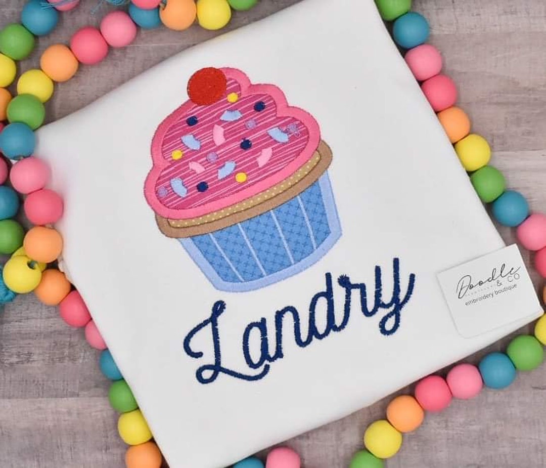 Birthday Cupcake Personalized Pant Set Girl Custom Cupcake Etsy