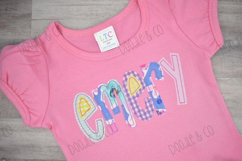 Alphabet Applique Name Shirt and Shorts Back to School Short Etsy