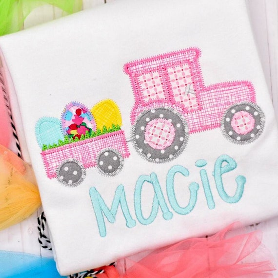 A PERSONALISED GREEN TRACTOR FACE CLOTH NAME EASTER GIFT FLANNEL EMBROIDERED!