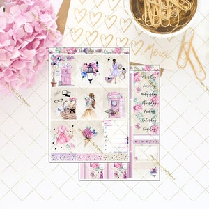 Bloom FOILED Planner Kit / Planner Stickers / Vertical Weekly Stickers / Mini Kit