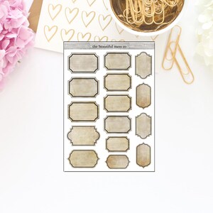 Stickers déco boites patinées / Stickers pour journal de bord / Sticker agenda / Bullet Planner / Mini kit