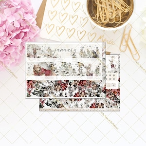 Planificateur d'autocollants mensuels FOIL pour le solstice d'hiver / Stickers mensuels / Kit mensuel