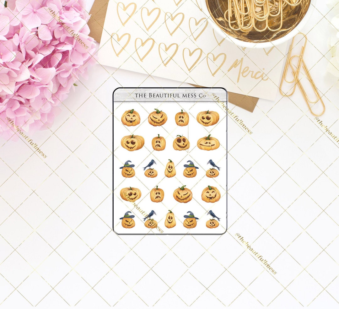 Halloween Pumpkins Stickers / Planner Sticker / Vertical - Etsy