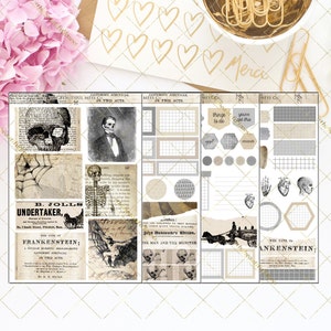 Kit de journalisation inquiétante / Bullet Planner / Stickers pour agenda / Mini kit