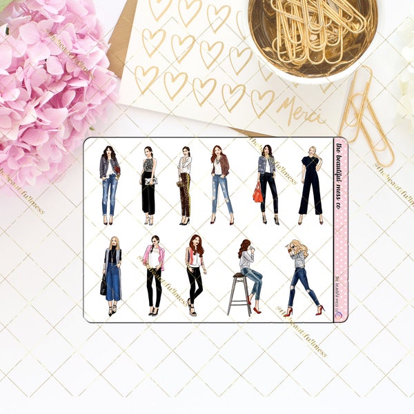 Fashion Beauties 3 Stickers / Planner Sticker /  / Happy Planner / Plum Planner / B6 / Personal Planner