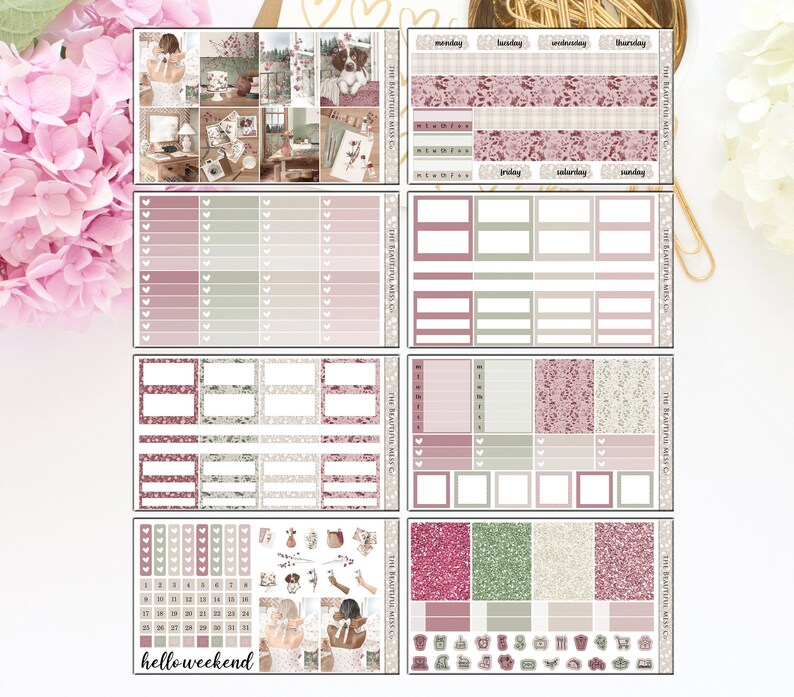 Oak Ave Printable Planner Stickers / Vertical Weekly Stickers Etsy