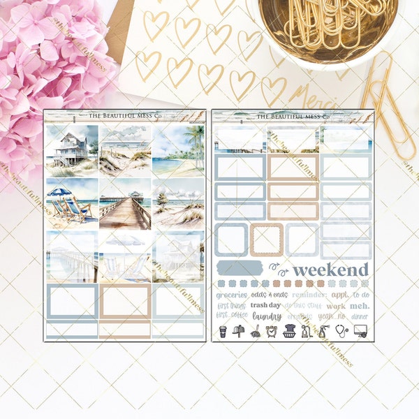 Beach House B6 / PP / pocket TN / Weeks Weekly Kit / Planner Sticker / Weekly Kit