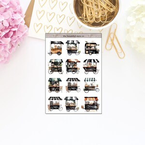 Coffee Cart Deco Stickers / Journaling Stickers / Planner Sticker / Bullet Planner /  Mini Kit
