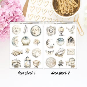 Stickers déco lunaire / Stickers pour journal de bord / Sticker agenda / Bullet Planner / Mini kit
