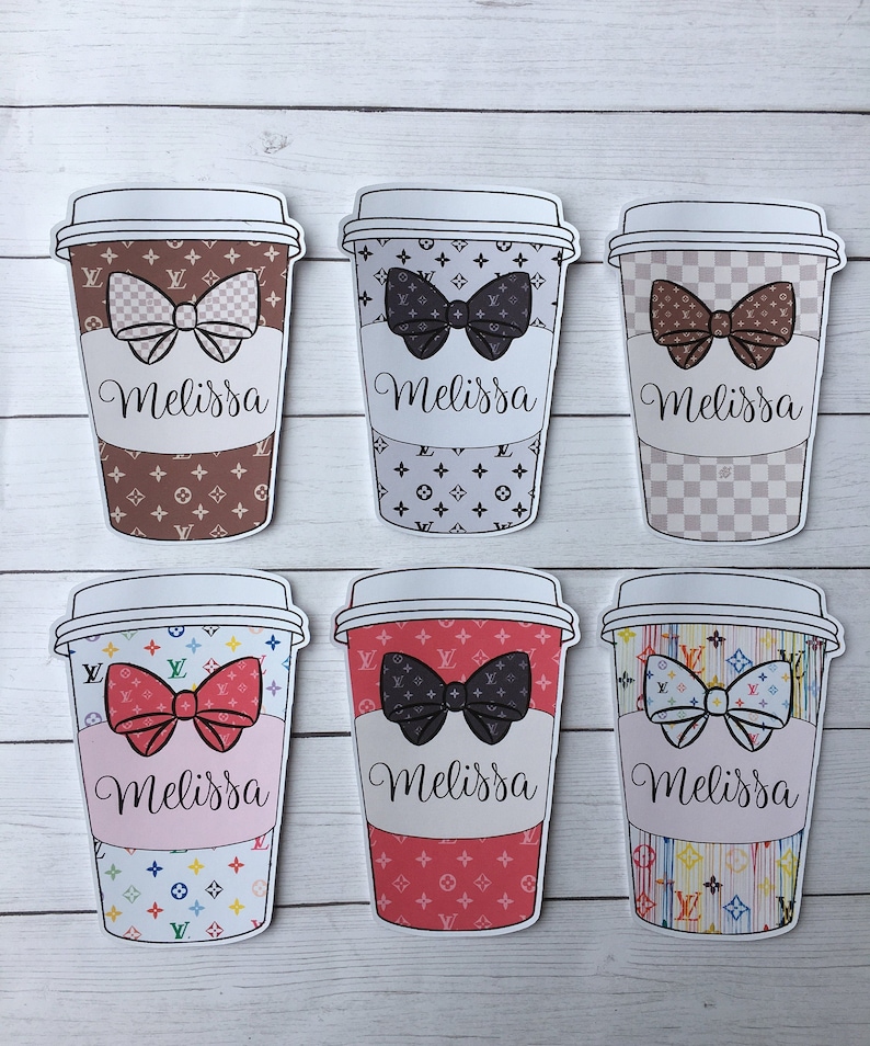 Coffee Cup Personalize Sticker / Die Cuts for All Planners/ | Etsy
