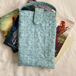 Buchhülle, gesteppte Buchhülle, Buchaccessoire,