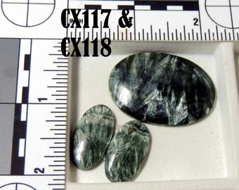 Seraphinite Earring pair and cabochons choice  ready for your creations