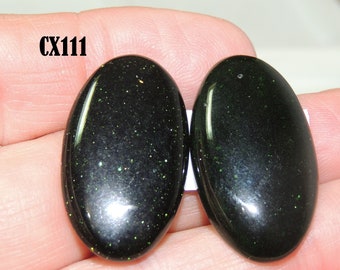 Green Goldstone Earring pair and cabochons choice  ready for your creations