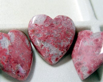 Thulite Heart Cabochons High Color Choice Jewelry making