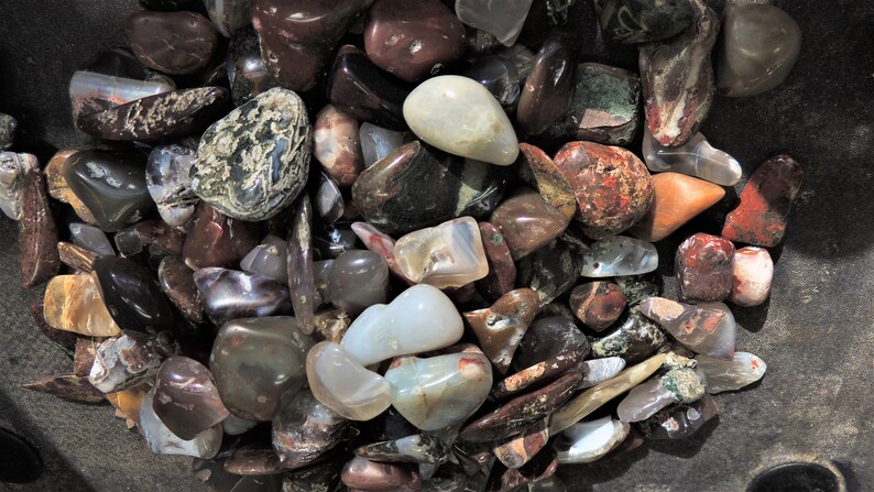 Tumbled stones Mixed Agates and Jaspers small size T15 4 small flat rate box Tumbling, Rock Tumbling, Lapidary, Terrarium, aquarium image 4