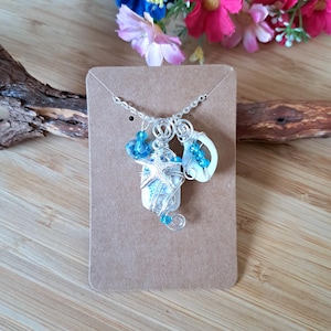 Handgemachte Sea Pottery Halskette | Silber Statement Halskette | Keramik Halskette | Einzigartige Upcycled Halskette Geschenk für Frau Boho Halskette Geschenk UK