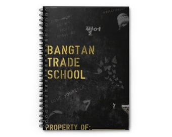 Customizable K-pop Bangtan Inspired Spiral Notebook; Kpop Notebook, Kpop Journal