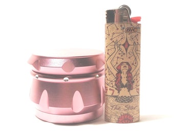 Pink Grinder/Large Grinder/Pink Drum Grinder/Kitchen Spice Grinder/Kitchen Craft Tool/Cigarette Rolling Tool/Smoking Accessory/Pink Crusher
