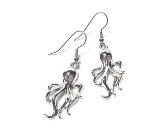 Boucles d'oreilles pieuvre/Bijoux pieuvre/Bijoux océan/Boucles d'oreilles avec pieuvre/Bijoux marins/Boucles d'oreilles Cthulhu/Bijoux Cthulhu/Bijoux créatures marines