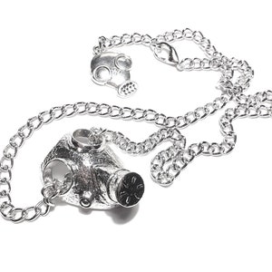 Gas Mask Necklace/Gas Mask Jewelry/Mask Jewelry/Military Jewelry/Black Metal Jewelry/Mens Jewelry/Apocalypse Jewelry/Biohazard Jewelry