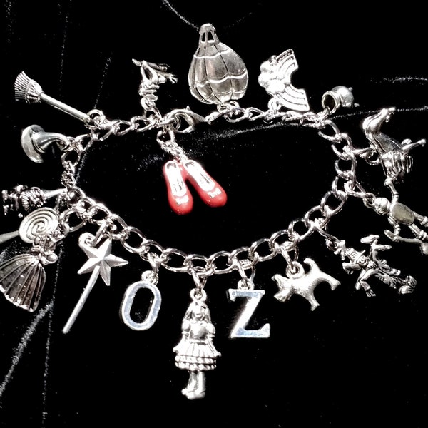 Wizard of Oz Charm Bracelet /Dorothy Jewelry/Glinda/The Wicked Witch/Wizard of Oz Jewelry/Fairy Tale Jewelry/Wizard of Oz Bracelet