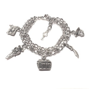 Pirate Charm Bracelet/Pirate Jewelry/Pirates/Pirate Bracelet/Goonies Jewelry/Sea of Thieves Jewelry/Galleon/Battle Ship/Pirates