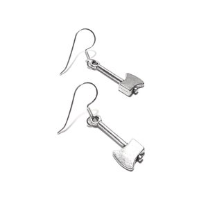 Small Axe Earrings/Axe Jewelry/Horror Film Jewelry/Fairy Tale Jewelry/Spooky Jewelry/Silver Axe Earrings/Axe Charms/Costume Jewelry/Axes
