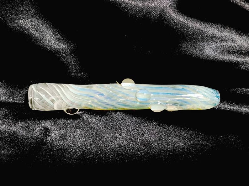 Color Changing Striped /& Twisted Glass One Hitter with 9 Clear MarblesGlass ChillumsGlass PipesColor Changing PipeGlass Smoking Pipe