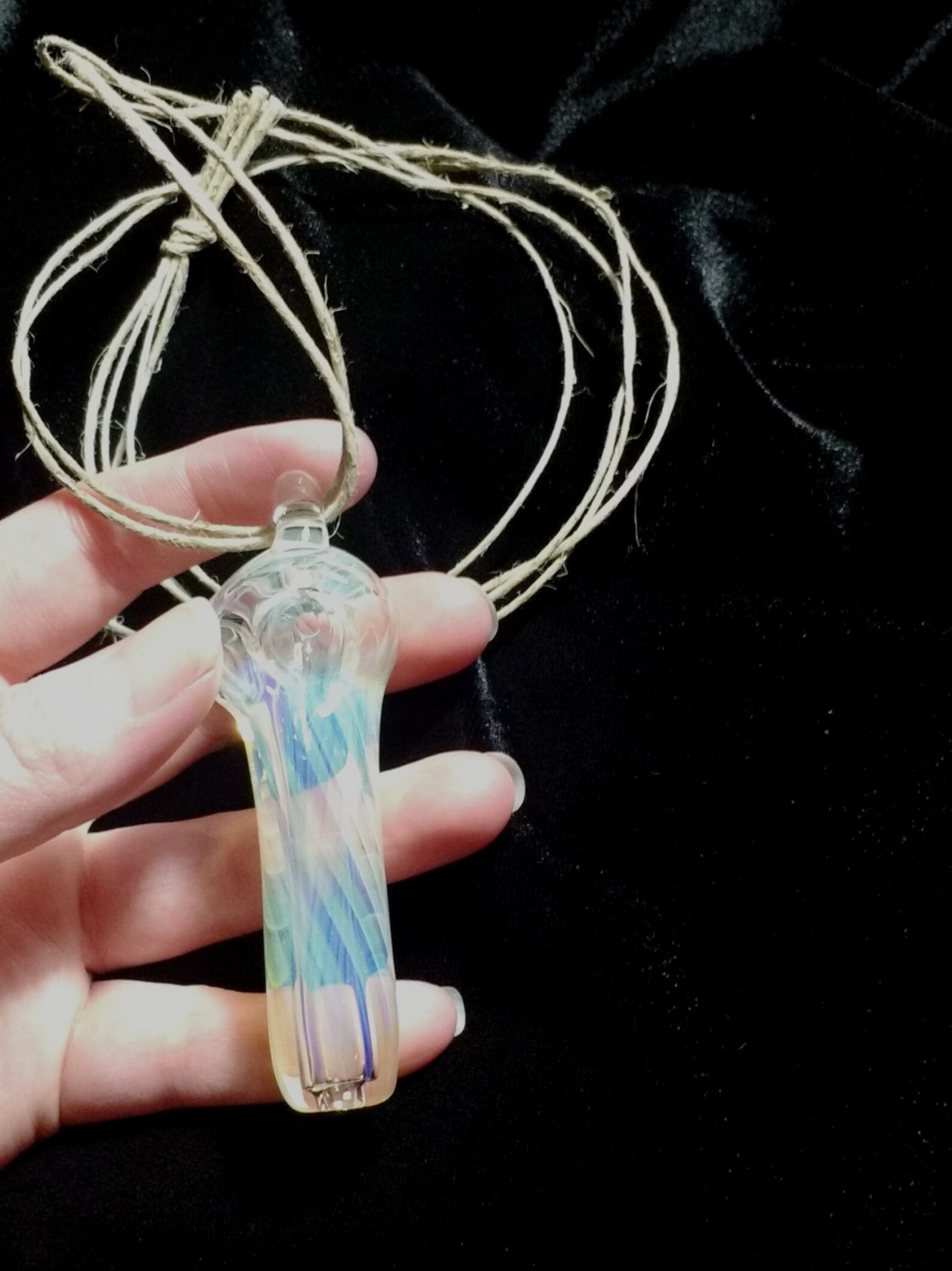 Glass Pipe Pendant/Glass Pipe Necklace/Hemp Necklace/Pipe Etsy