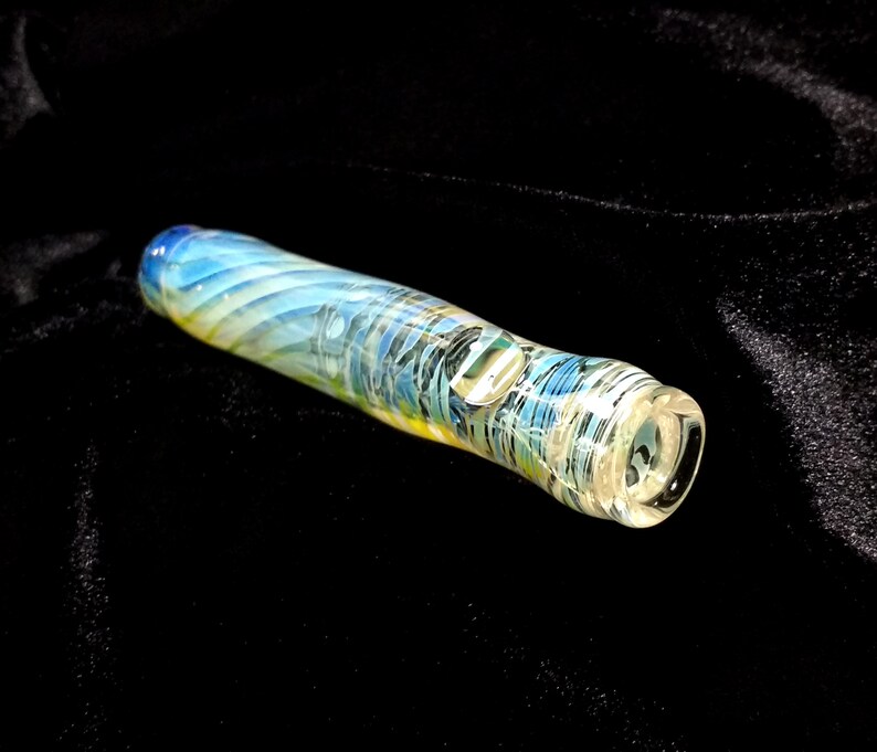 Color Changing Swirled /& Striped Glass One Hitter with One Clear MarbleChillumsGlass PipesGlass Smoking PipesGlass BatFumed Glass Pipes
