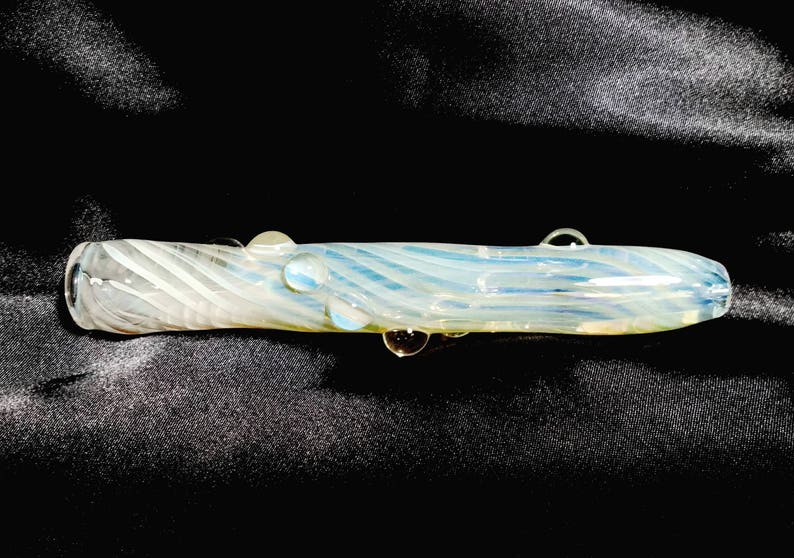 Color Changing Striped /& Twisted Glass One Hitter with 9 Clear MarblesGlass ChillumsGlass PipesColor Changing PipeGlass Smoking Pipe