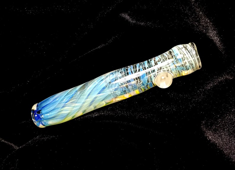 Color Changing Swirled /& Striped Glass One Hitter with One Clear MarbleChillumsGlass PipesGlass Smoking PipesGlass BatFumed Glass Pipes