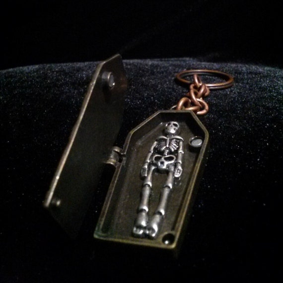 Coffin Keychain, Enamel Coffin Charm, Gothic Car Accessories 