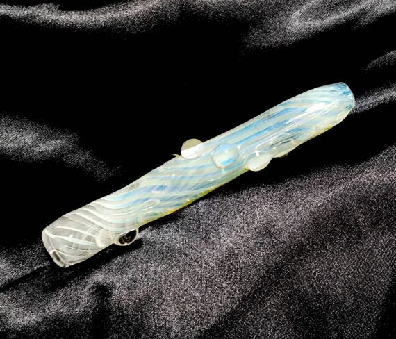 Color Changing Striped /& Twisted Glass One Hitter with 9 Clear MarblesGlass ChillumsGlass PipesColor Changing PipeGlass Smoking Pipe