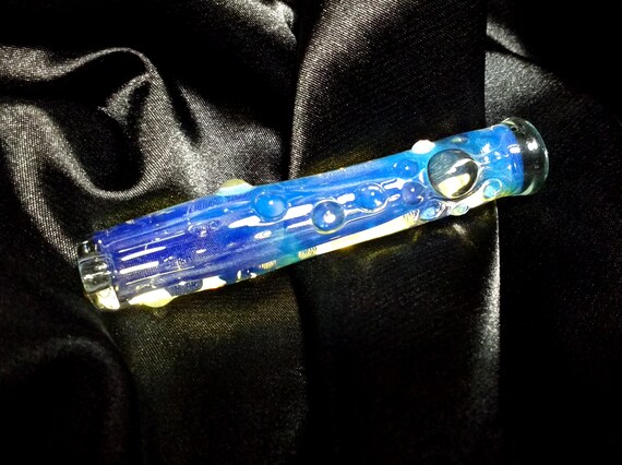 Color Changing Swirled /& Striped Glass One Hitter with One Clear MarbleChillumsGlass PipesGlass Smoking PipesGlass BatFumed Glass Pipes