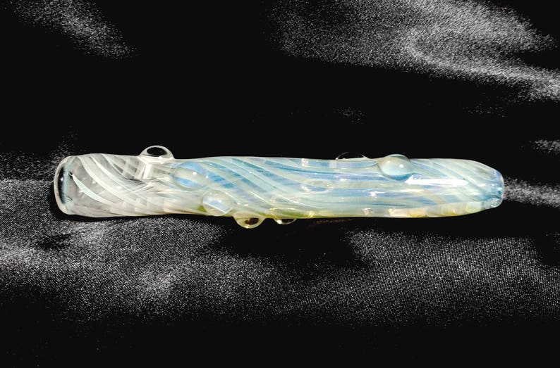 Color Changing Striped /& Twisted Glass One Hitter with 9 Clear MarblesGlass ChillumsGlass PipesColor Changing PipeGlass Smoking Pipe