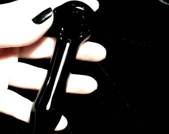 Black Glass Pipe/Onyx Black Pipe/Obsidian Black Pipe/Glass Pipes/Smoking Accessories/Tobacco Pipe/Smoking Pipe/Glass Smoking Bowl/Black Bowl