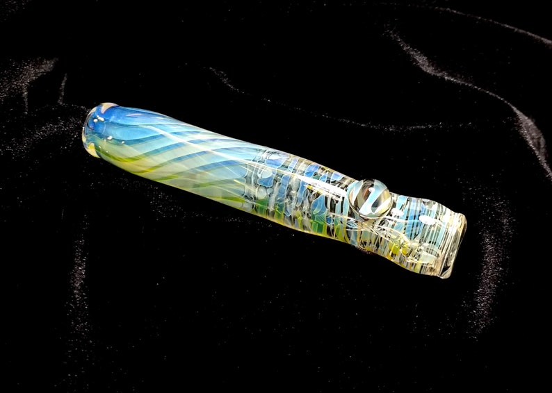 Color Changing Swirled /& Striped Glass One Hitter with One Clear MarbleChillumsGlass PipesGlass Smoking PipesGlass BatFumed Glass Pipes