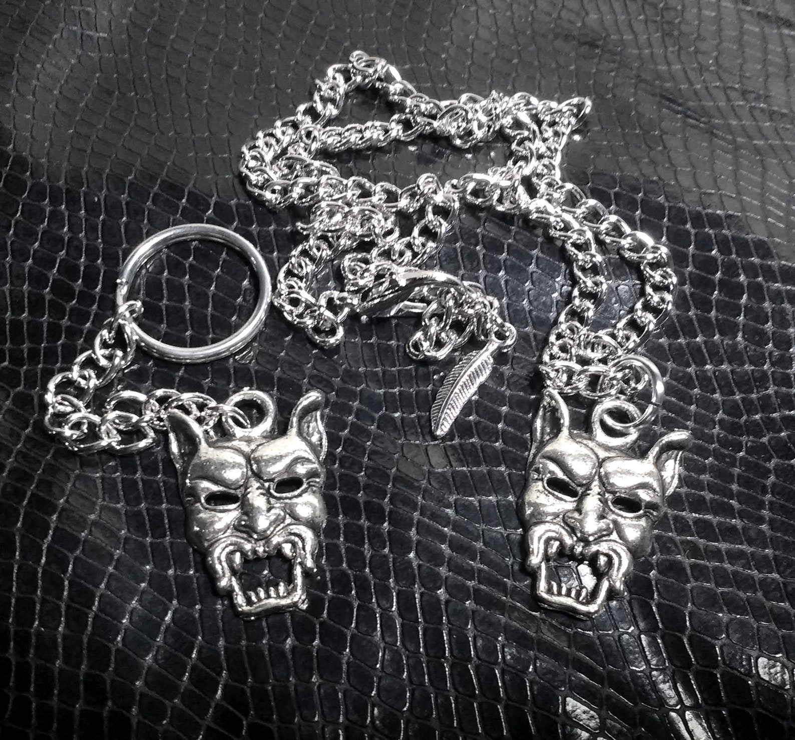 Demon Head Necklace/Devil Head Keychain/Devil Head Etsy