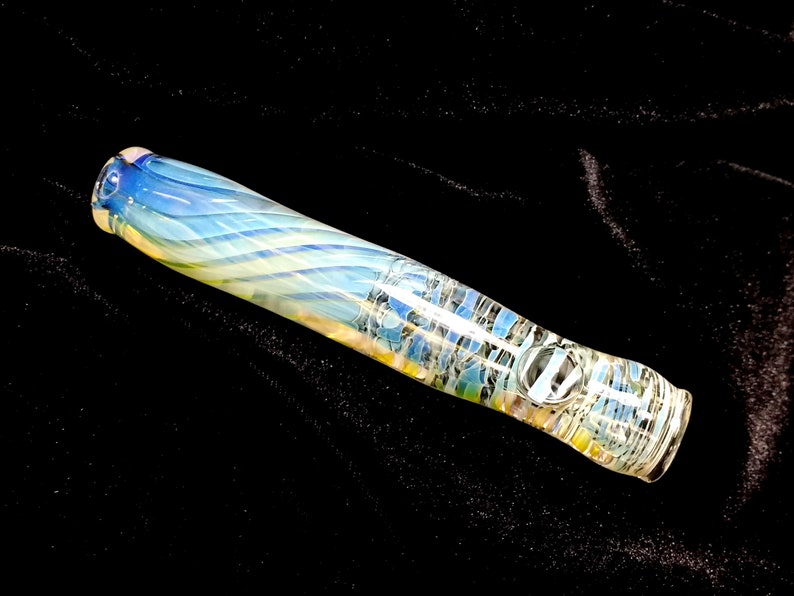 Color Changing Swirled /& Striped Glass One Hitter with One Clear MarbleChillumsGlass PipesGlass Smoking PipesGlass BatFumed Glass Pipes