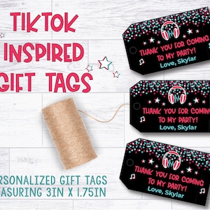 Music Inspired Thank You Gift Tags-TikTok Party