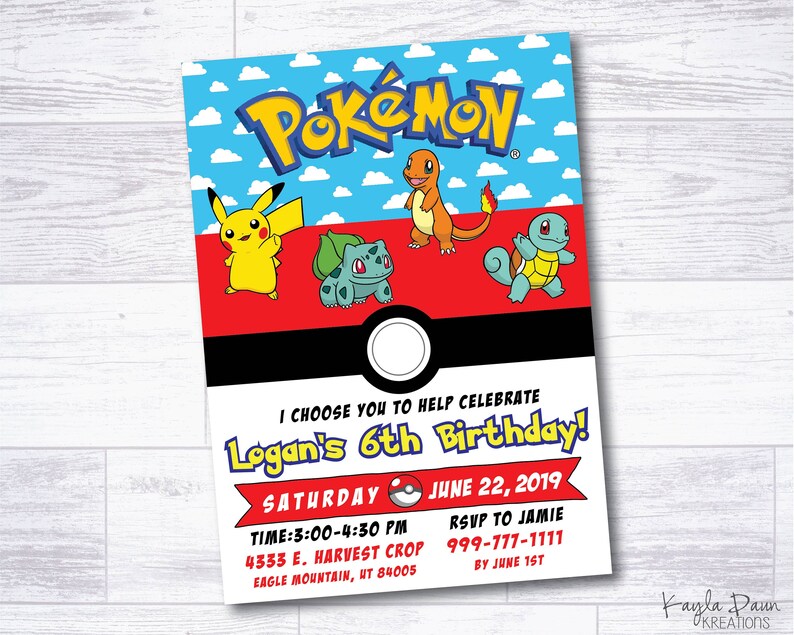 Personalized Pokemon Cupcake Toppers
