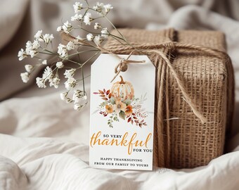 Thankful For You Gift Tags-Thanksgiving Gift Tags-INSTANT DOWNLOAD