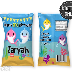 Baby Shark Chip Bag Labels