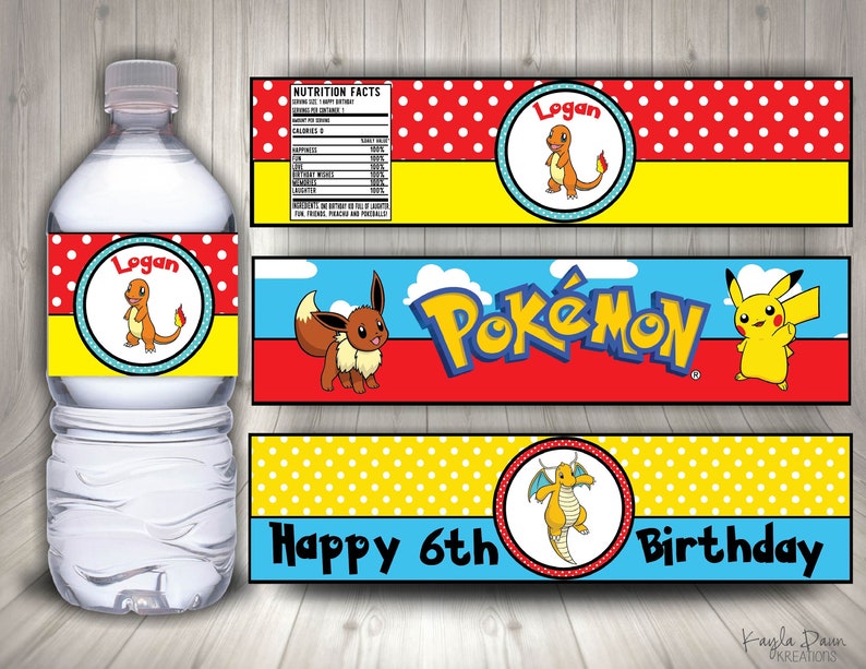 Personalized Pokemon Cupcake Toppers