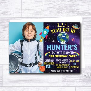 Space Themed Invitation, Astronaut Themed Invitation-DIGITAL ONLY FILE